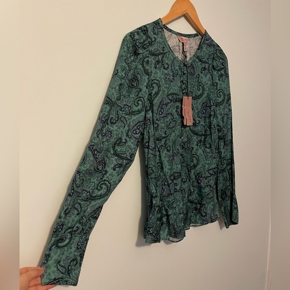 Rebecca Taylor Tailored Margaux Paisley Top NWT Size 8 - Picture 9 of 14